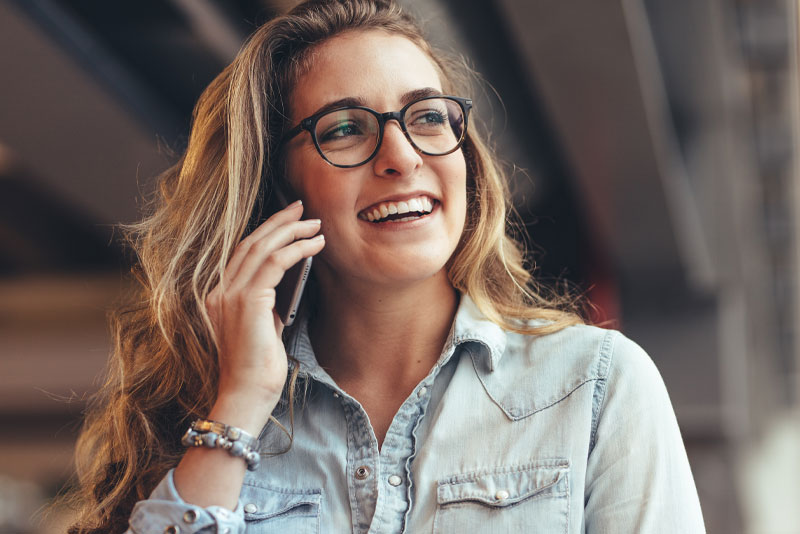 dental patient talking on the phone